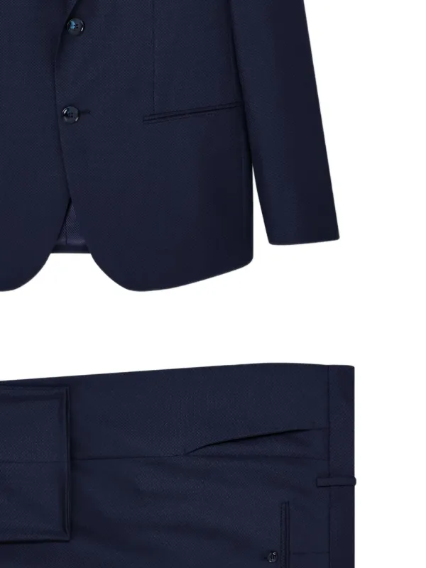 Giorgio Armani Virgin Wool single-breasted Suit | Blue | FARFETCH RO