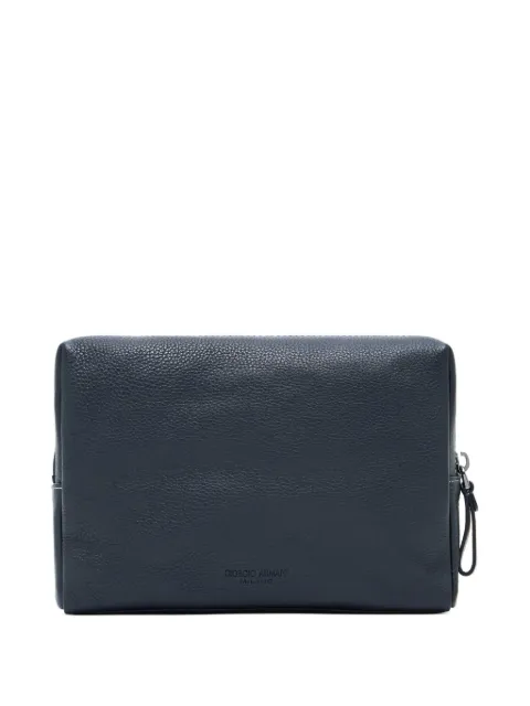 Giorgio Armani zipped leather wash bag