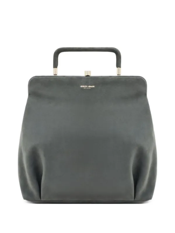 Giorgio Armani Frame Logo-detail Tote Bag in Grey