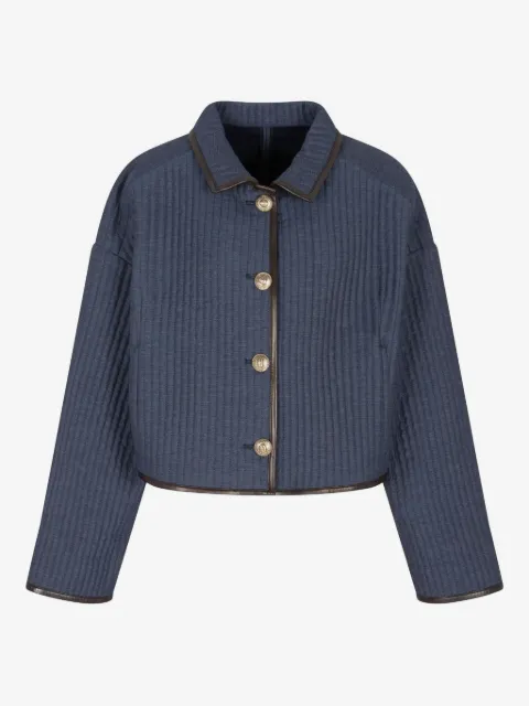 Giorgio Armani veste boutonnée à design côtelé
