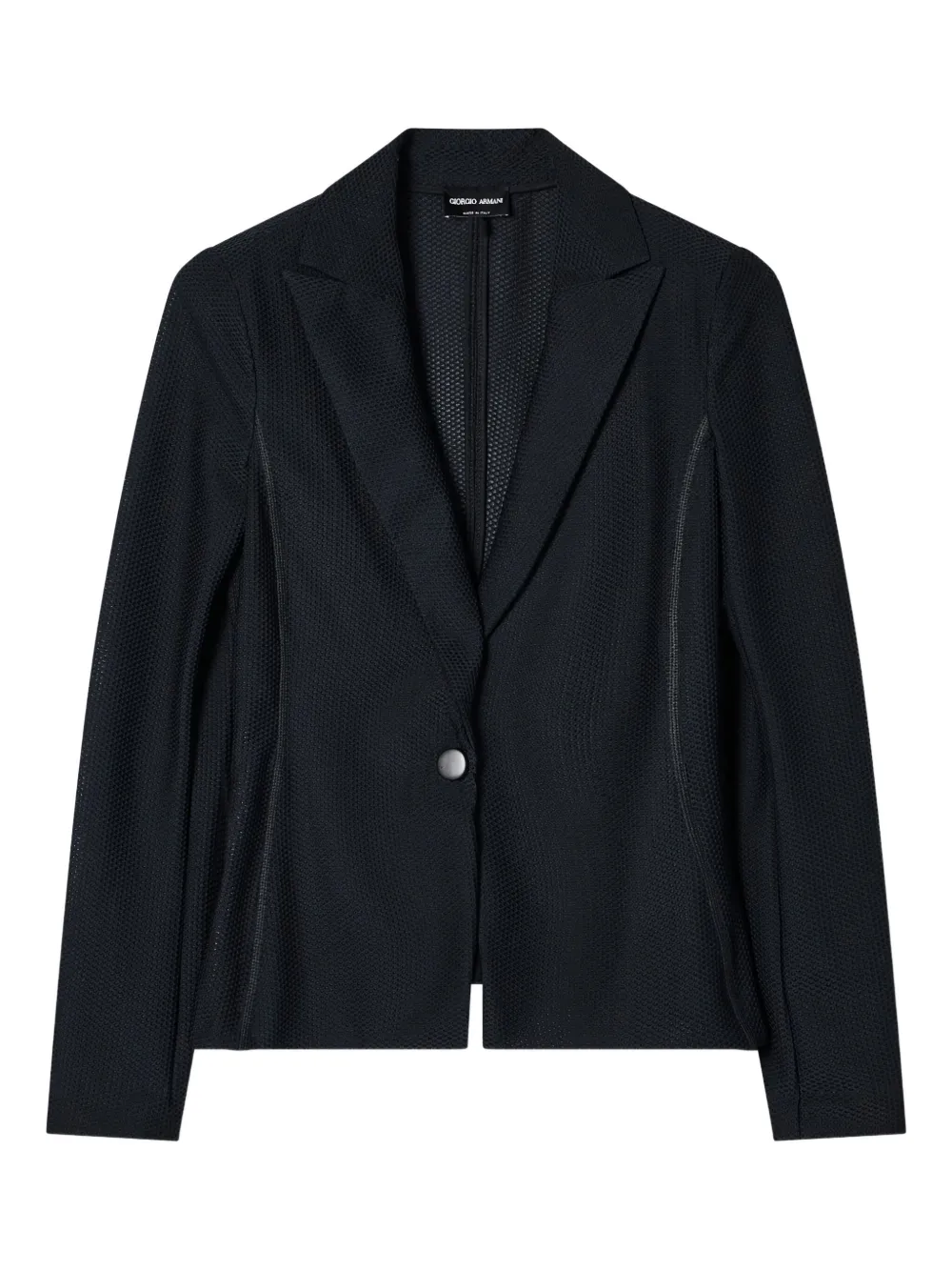 Giorgio Armani Seam-detail Single-breasted Blazer In Black