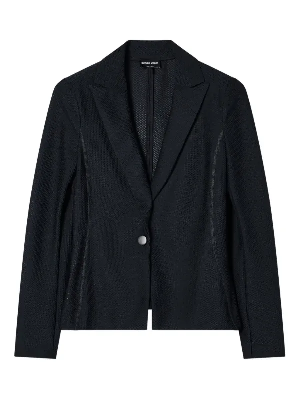 Giorgio Armani Seam-detail Single-breasted Blazer in Black