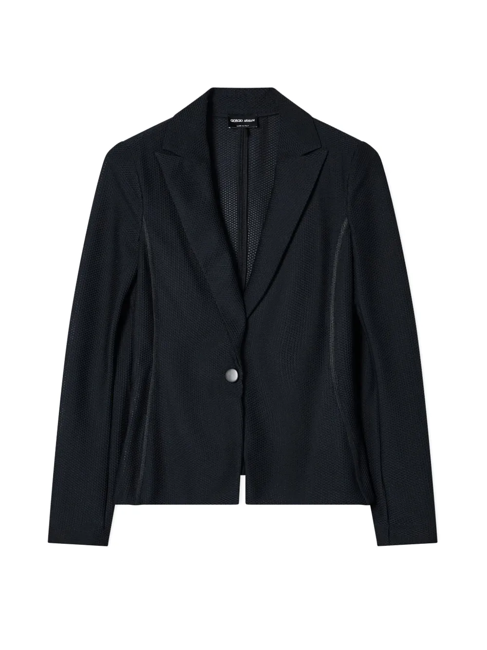 Giorgio Armani Seam-detail Single-breasted Blazer In Black