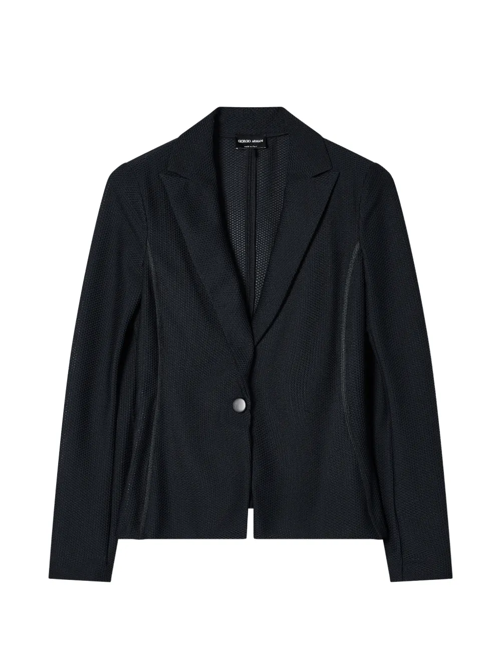 Giorgio Armani seam-detail single-breasted blazer - Black