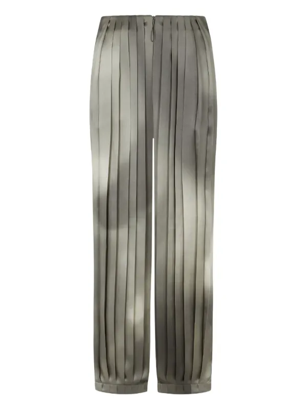 Giorgio Armani Pleated Straight-leg Trousers in Grey