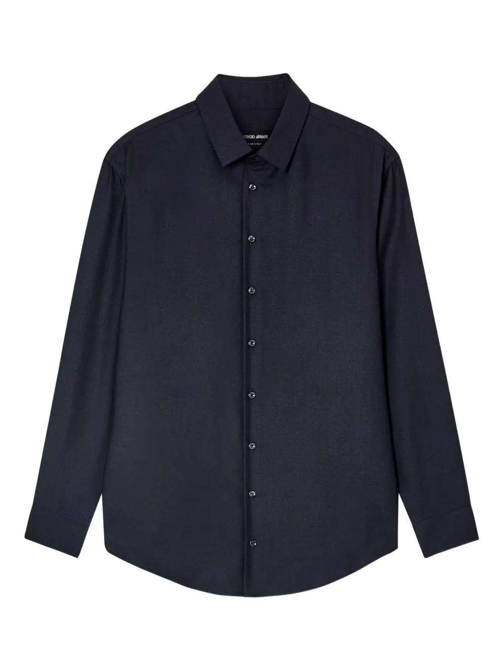 Giorgio Armani Regular-fit Shirt In Cashmere And Silk Twill In Blue