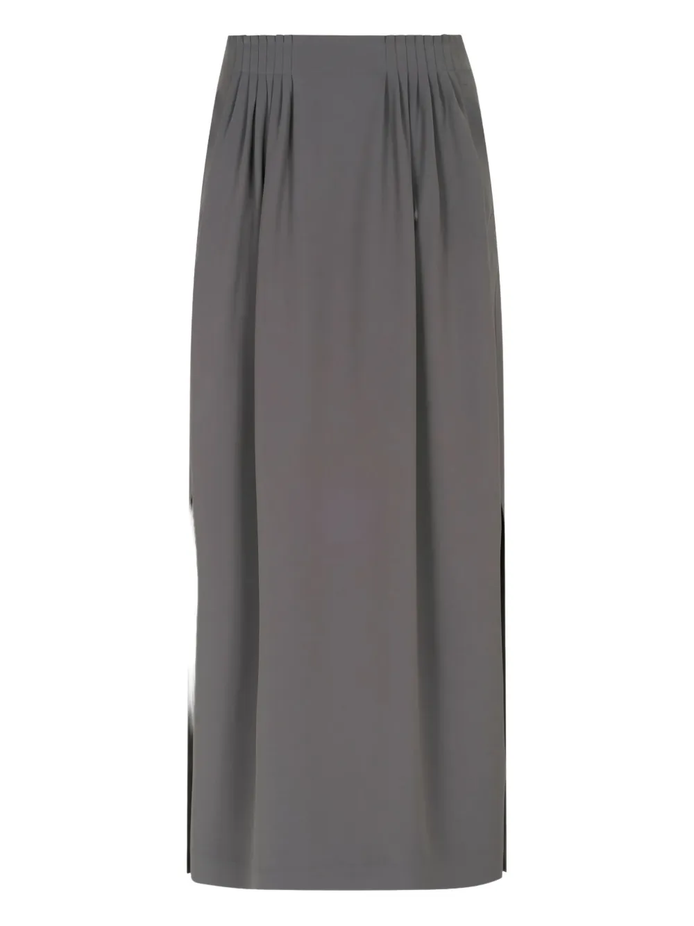 Giorgio Armani Pleated Side-slit Maxi Skirt In Gray