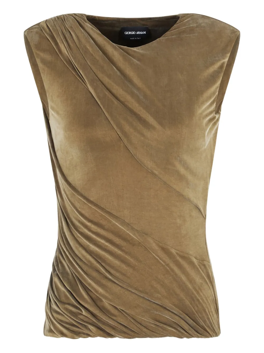 Giorgio Armani draped top - Marrone