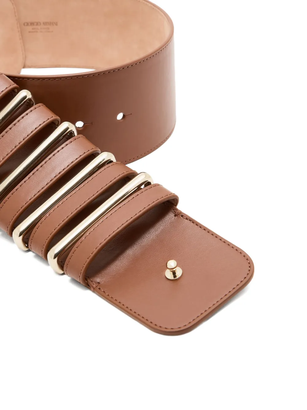 Giorgio Armani Leather Belt In Brown