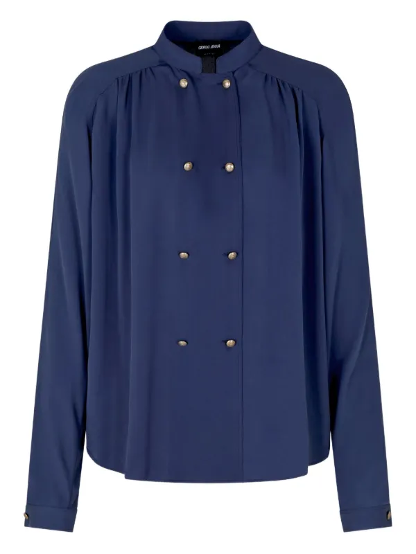 ターカー ジョルジオアルマーニ シルク シャツ Giorgio Armani シルクシャツ | ブルー | FARFETCH JP
