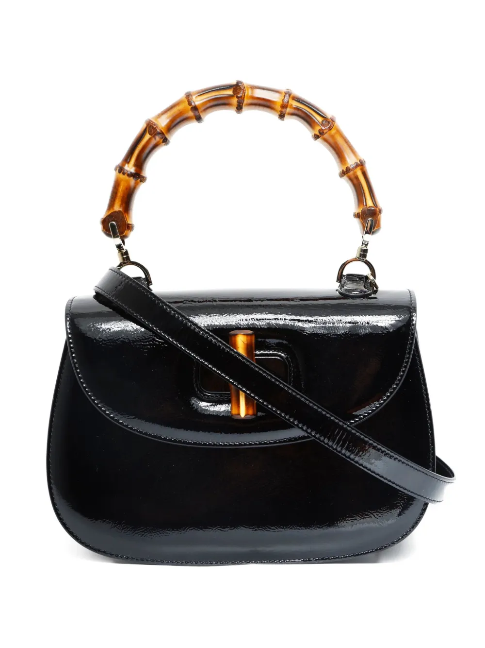 Gucci Pre-Owned 2020-2025 バンブーディテール ハンドバッグ - ブラック Gucci Pre-Owned 2020-2025 バンブーディテール ハンドバッグ - ブラック