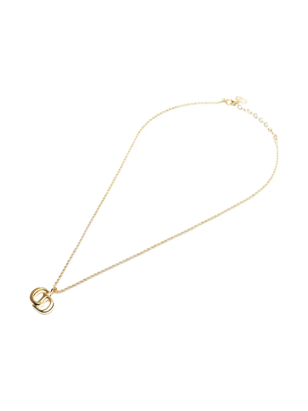 DIOR Pre-owned 1970-1990s Logo Necklace In Gold