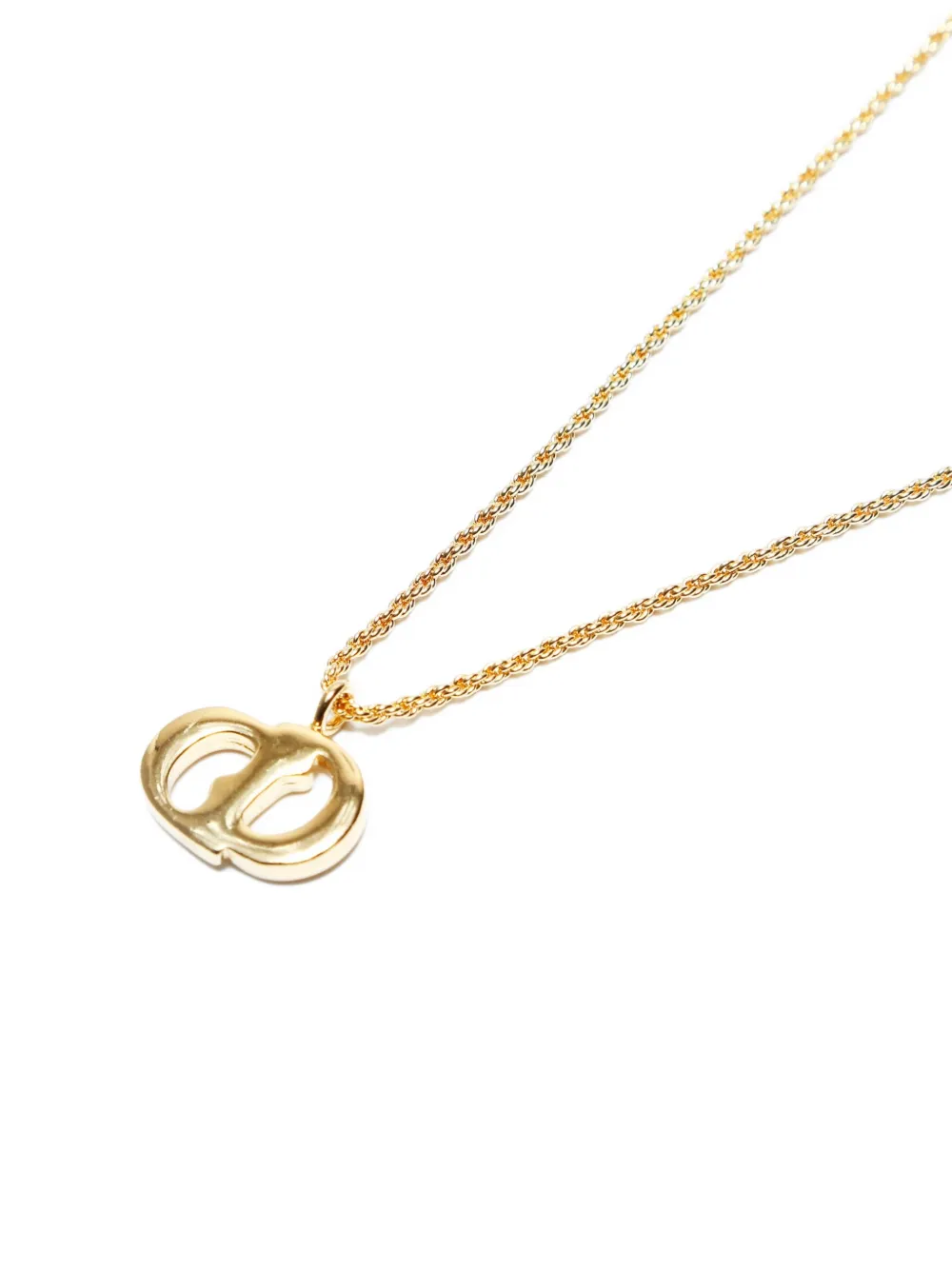 DIOR Pre-owned 1970-1990s Logo Necklace In Gold