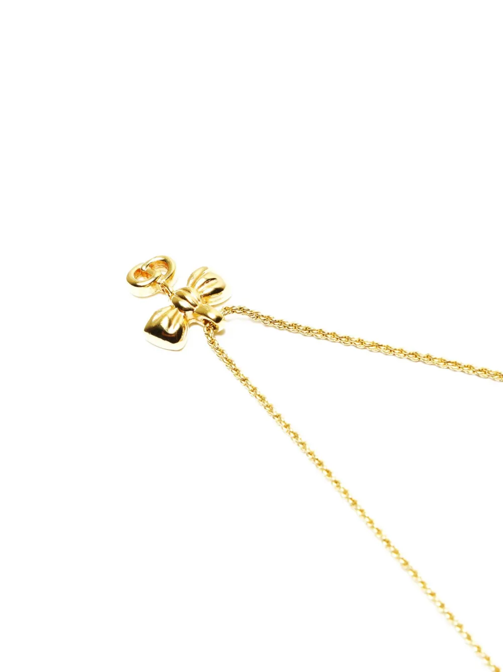 DIOR Pre-owned 2000s Ribbon Necklace In Gold