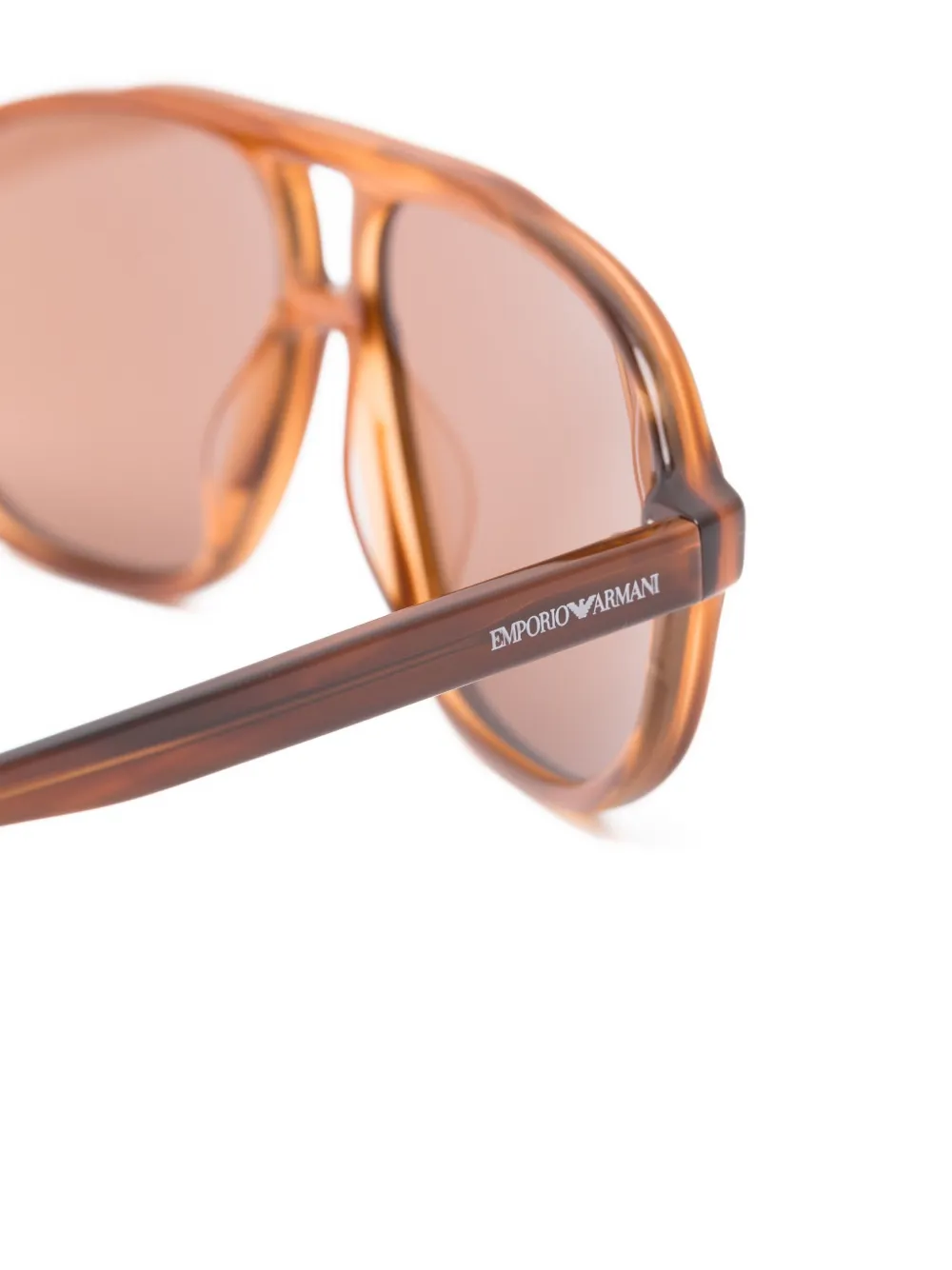 Emporio Armani Zonnebril met geometrisch montuur Bruin