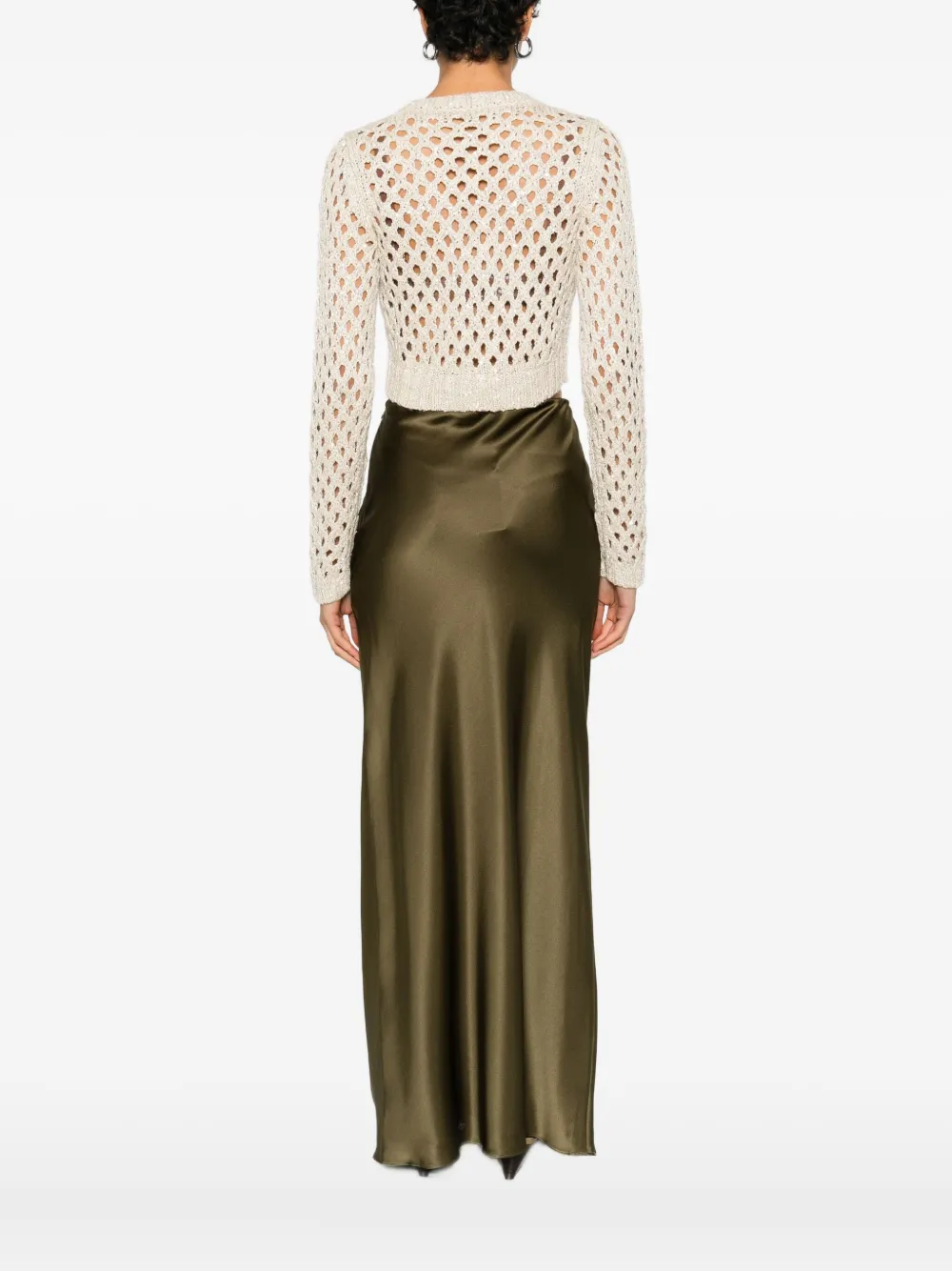 Brunello Cucinelli Open-knit Sequin Embellishment Sweater In Neutral