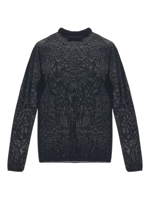 Carven Sheer Turtleneck Sweater in Black
