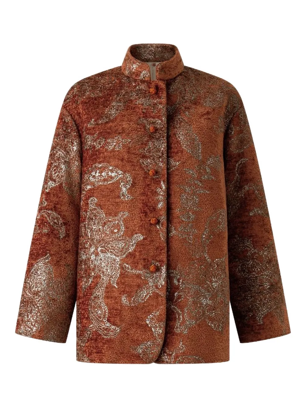 Shanghai Tang Giacca a fiori jacquard - Marrone