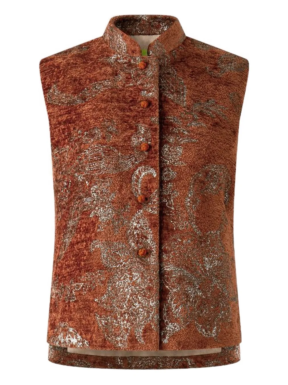 Shanghai Tang floral-jacquard gilet - Brown