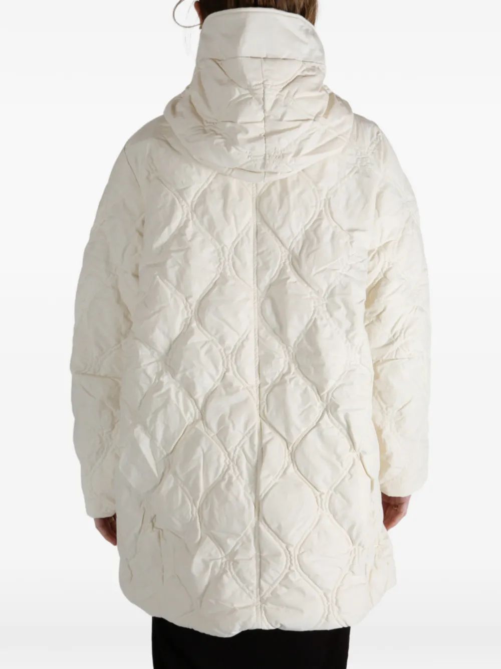 Canada Goose Quilted Hooded Coat In White