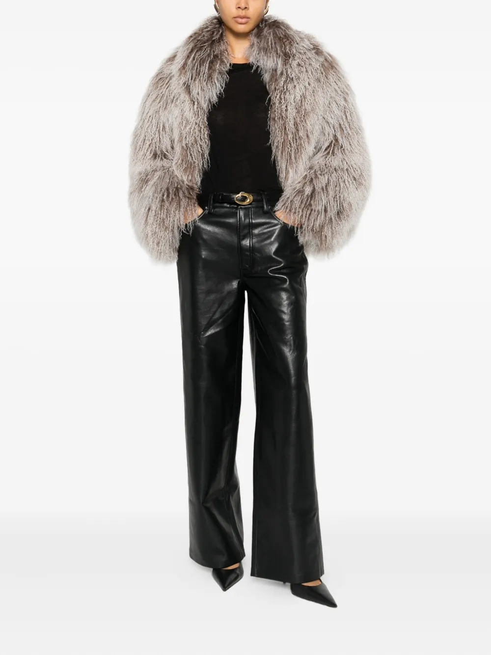 ANINE BING Manon elasticated trousers - Zwart