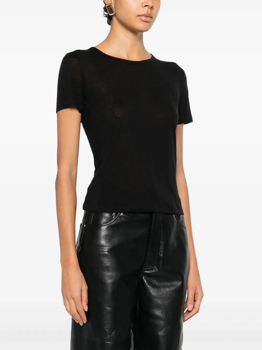 ANINE BING Sylvie T-shirt met ronde hals Zwart