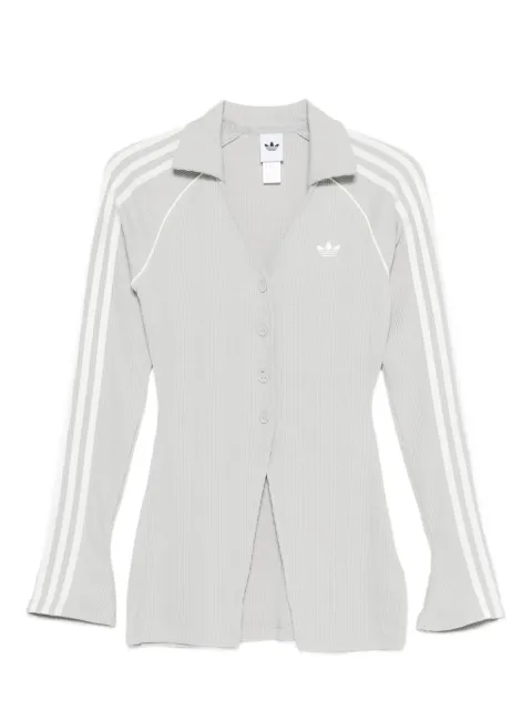 adidas stripe-detail button-up shirt