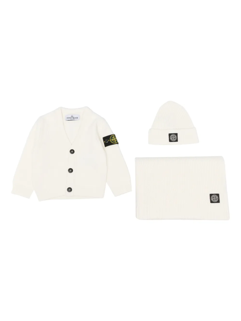 Stone Island Junior wool blanket set | Neutrals | Image 1