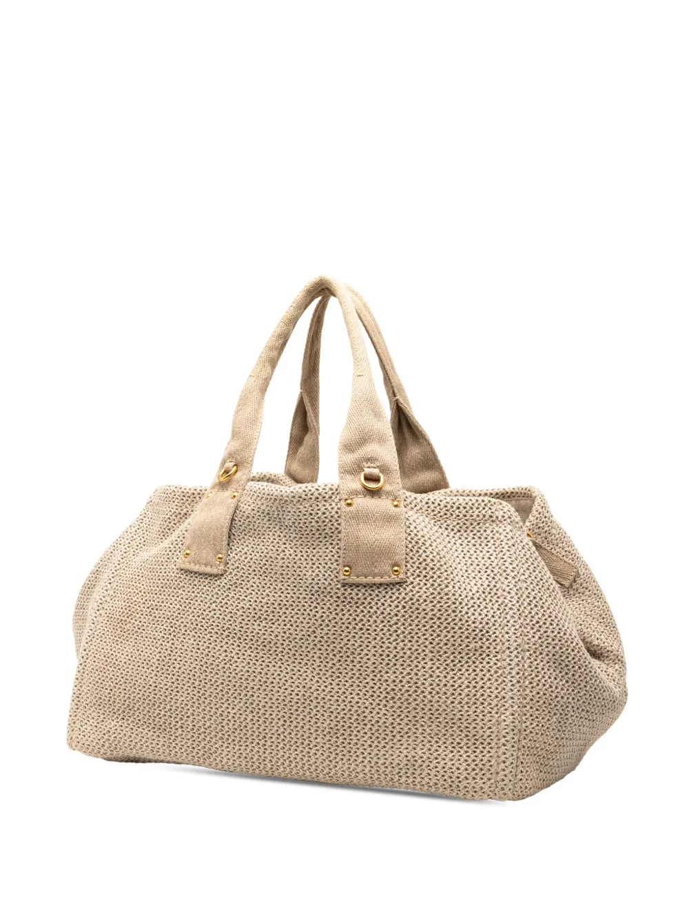 Pre-owned Prada 2000-2013 Canapa Linen Satchel In Brown
