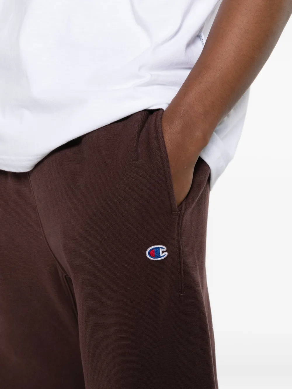 Champion Reverse Weave trainingsbroek met logo Bruin