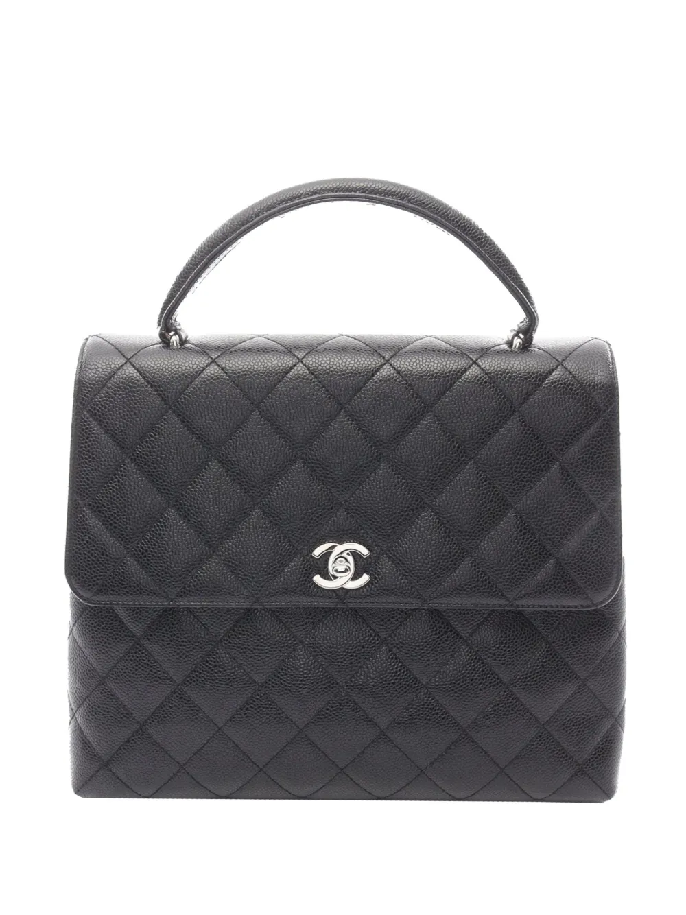 CHANEL Pre-Owned 2000-2002 CC Quilted Caviar Kelly Top Handle handbag