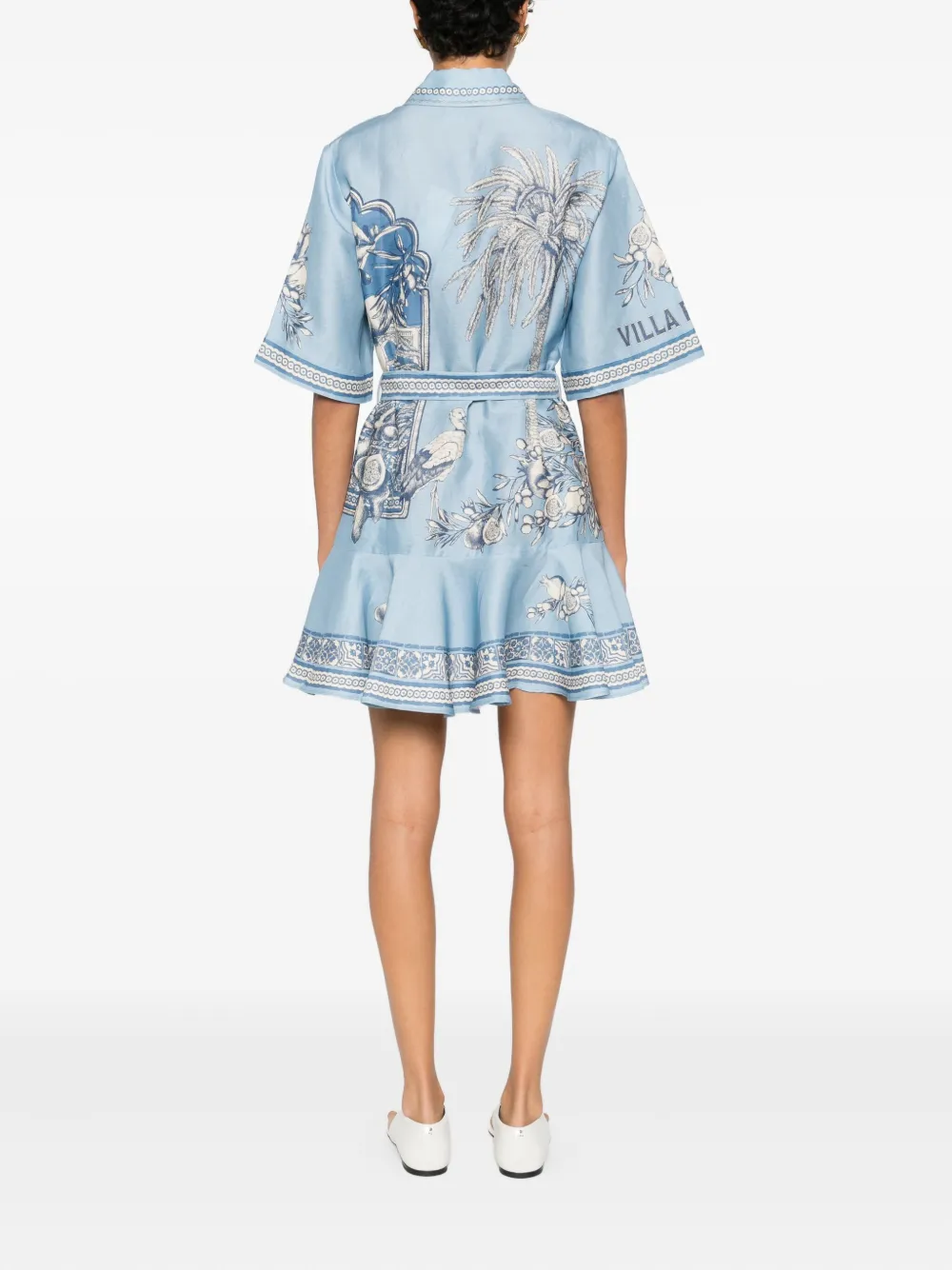 Alemais Villa Romantica Mini Dress In Blue