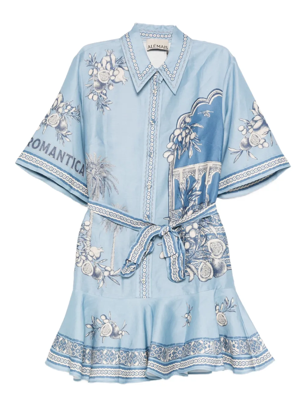 Alemais Villa Romantica Mini Dress In Blue