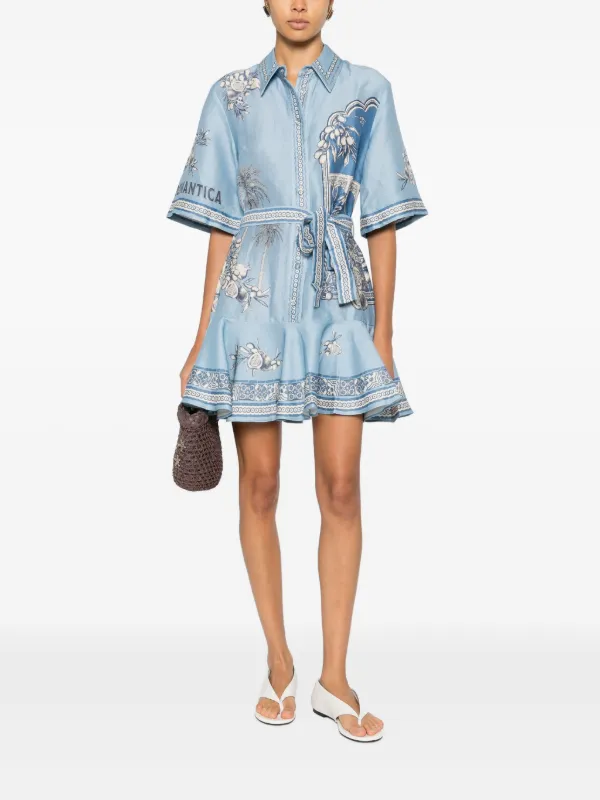 Alemais Villa Romantica Mini Dress in BLUE 4 / BLUE