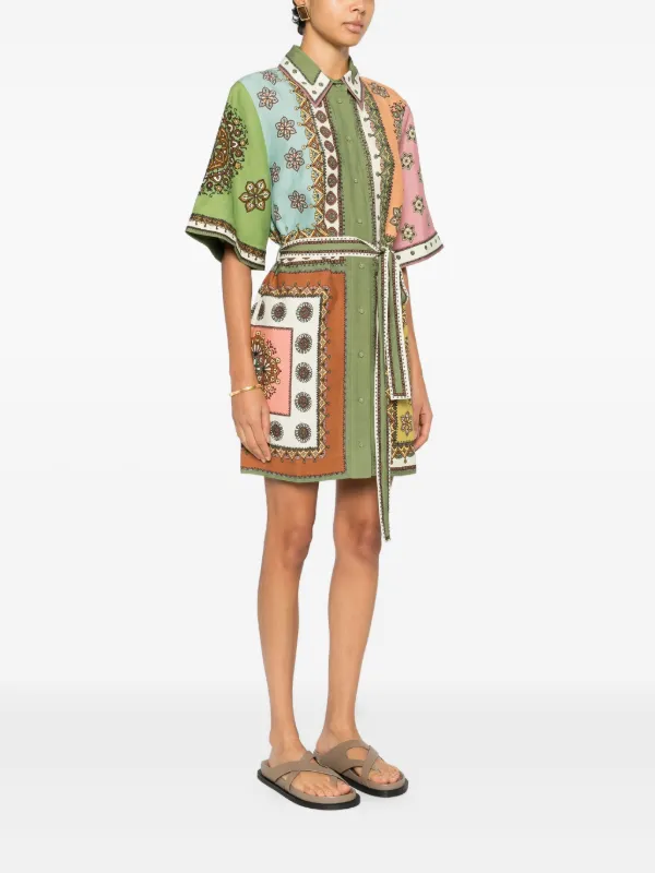 alemais green mini dress Alemais Denim Mini Dress main image 0