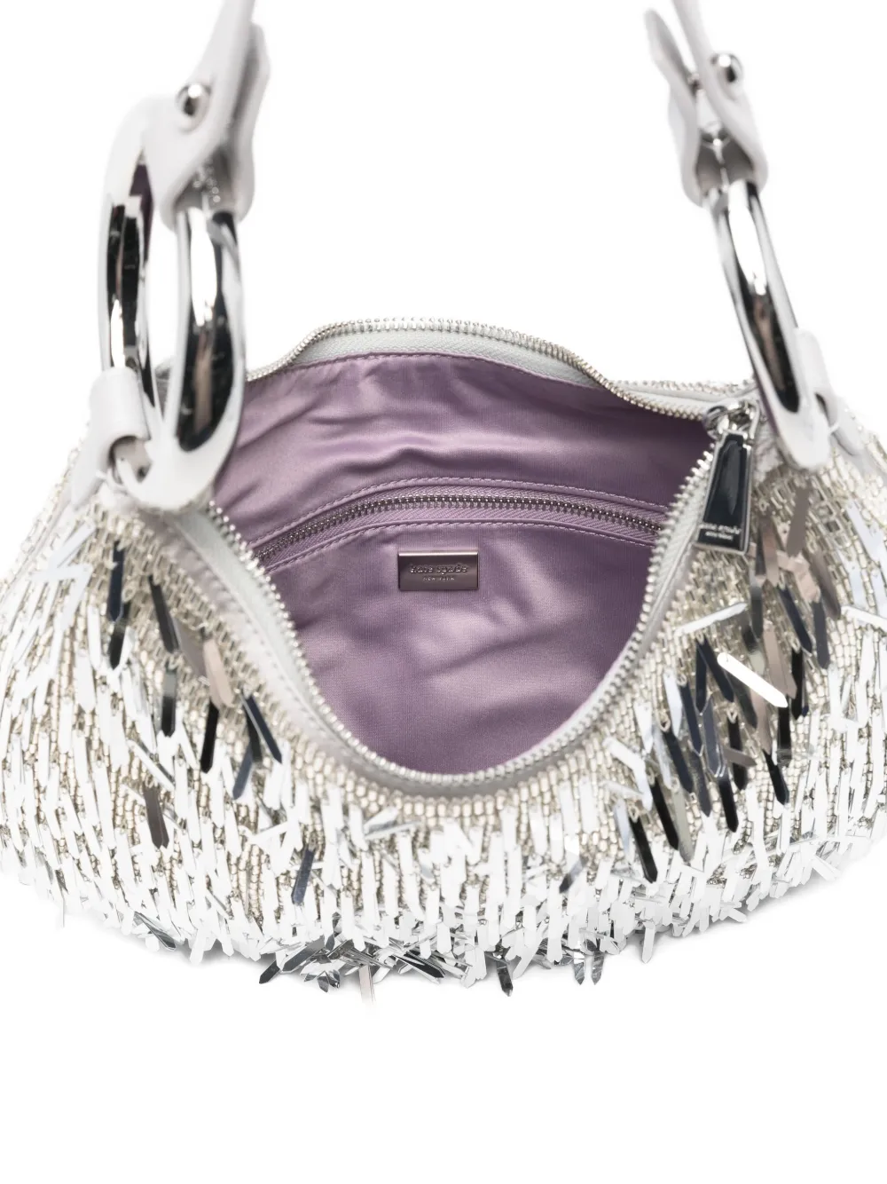 Kate Spade Emblellished Ring Shoulder Bag In Silver