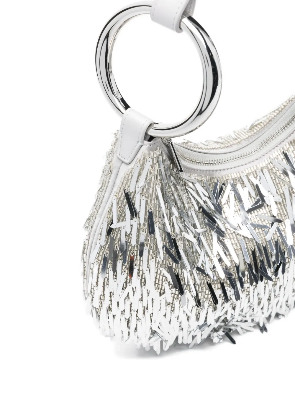 Kate Spade Emblellished Ring Shoulder Bag In Silver