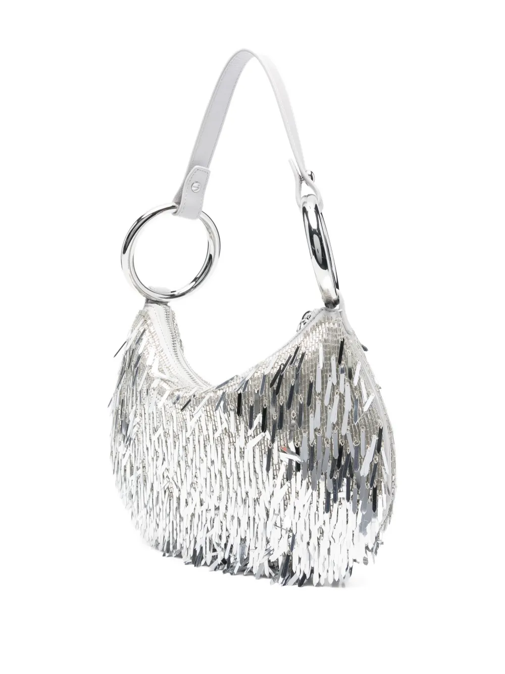 Kate Spade Emblellished Ring Shoulder Bag In Silver