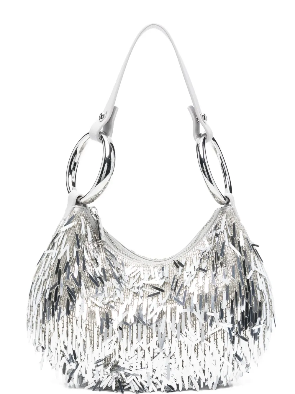 Kate Spade Emblellished Ring Shoulder Bag In Silver