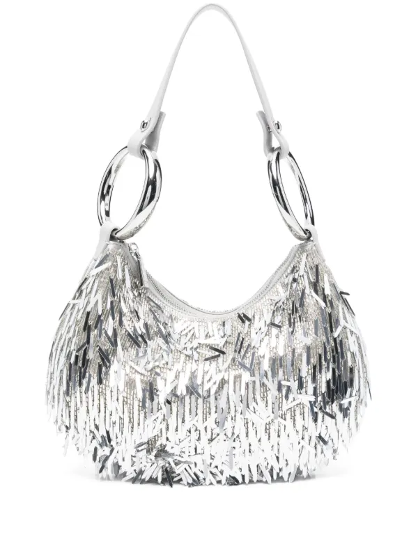 Kate Spade Emblellished Ring Shoulder Bag | Silver | FARFETCH JO