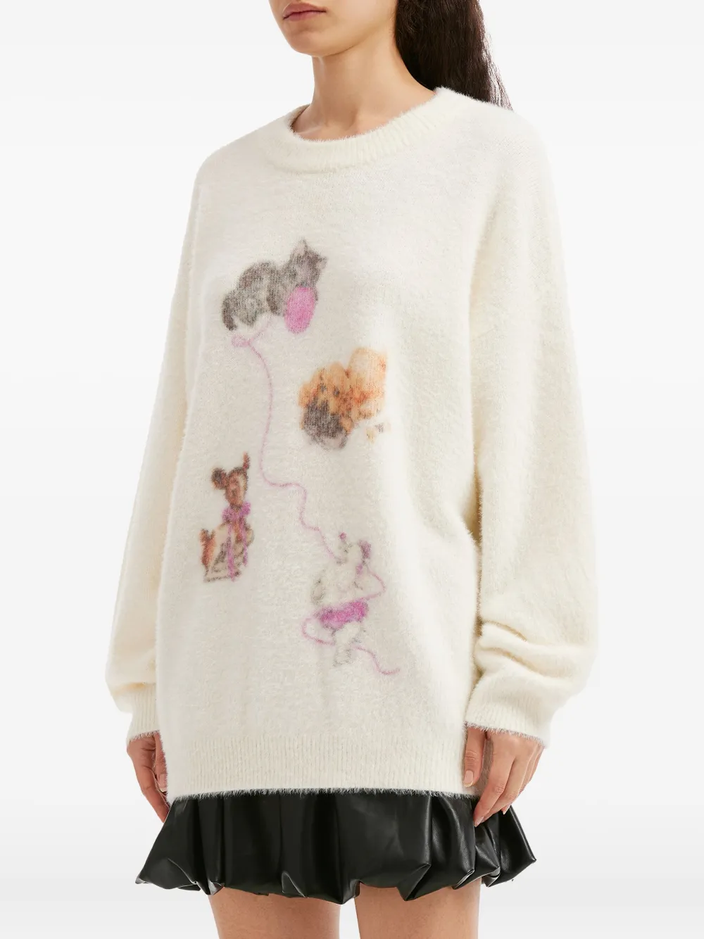 B+ab Graphic-design Sweater In Neutral