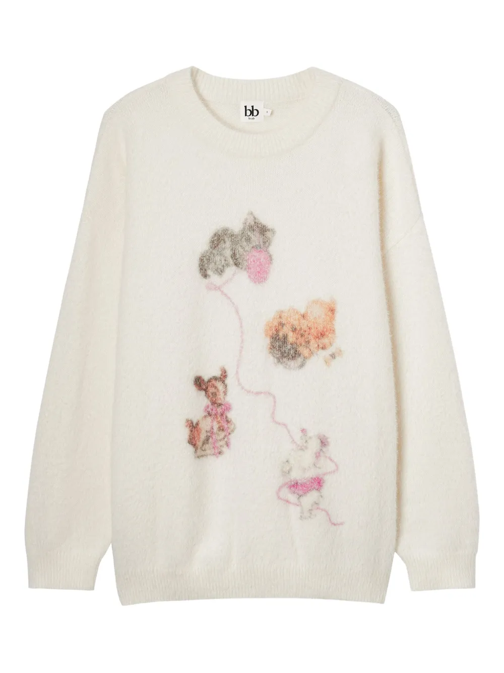 B+ab Graphic-design Sweater In Neutral