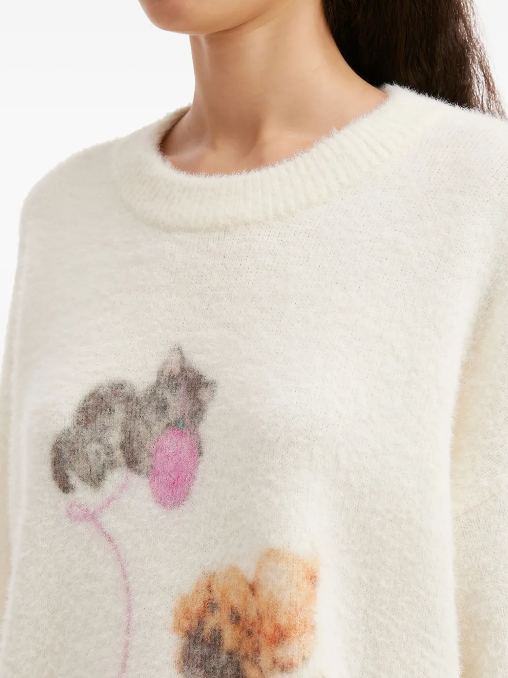 B+ab Graphic-design Sweater In Neutral