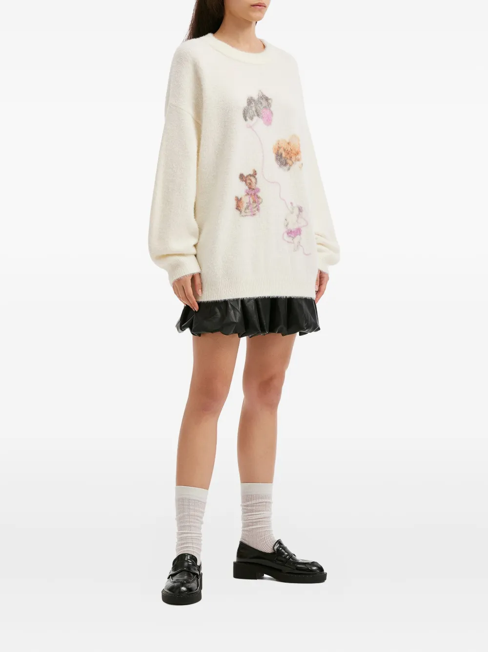 B+ab Graphic-design Sweater In Neutral