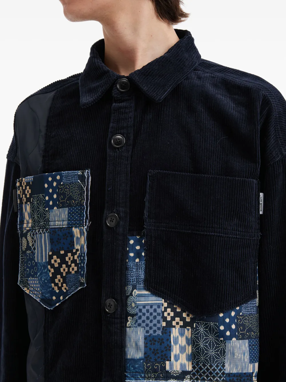 Musium Div. Patchwork Shirt In Blue