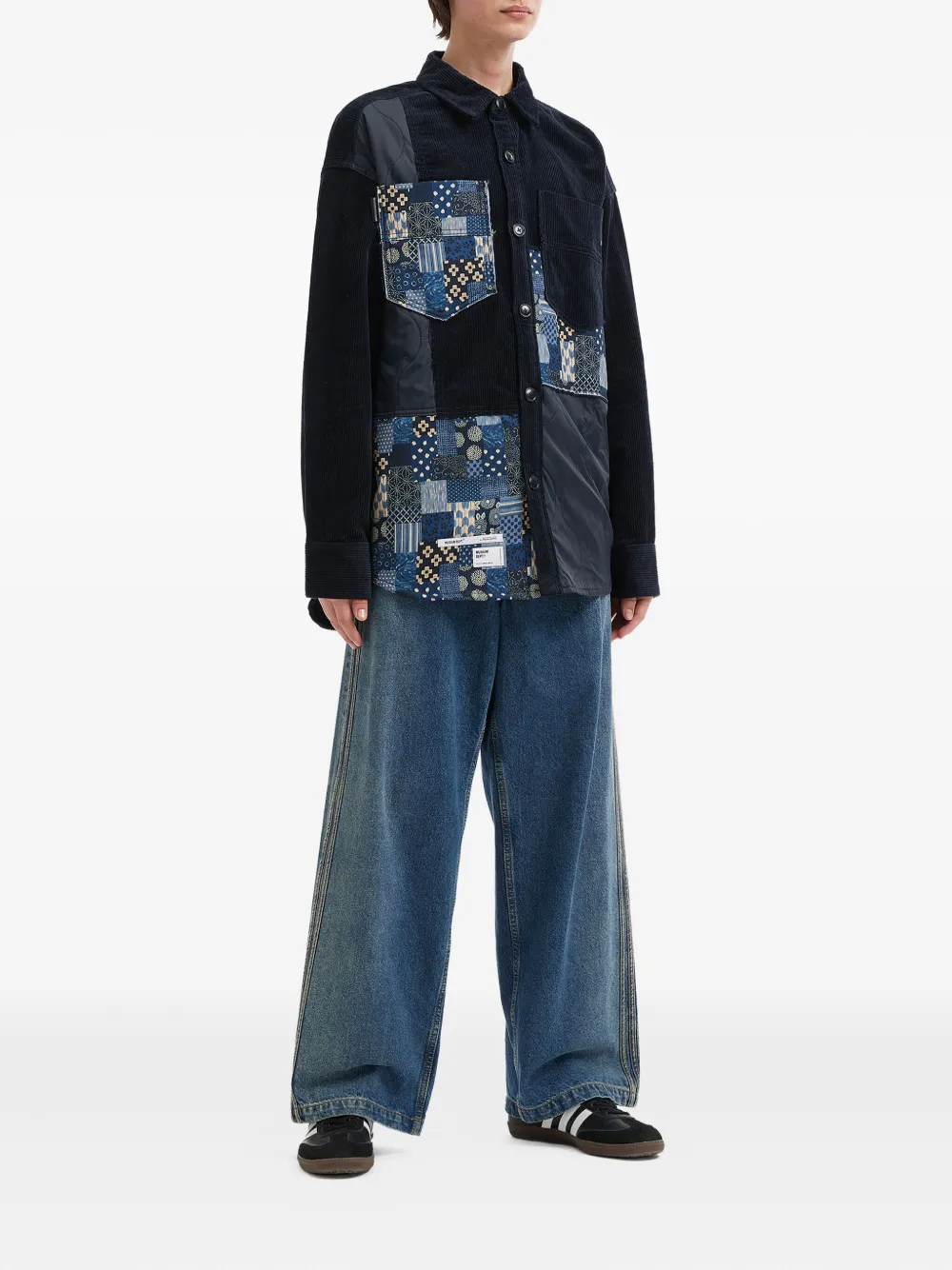 Musium Div. patchwork shirt - Blauw