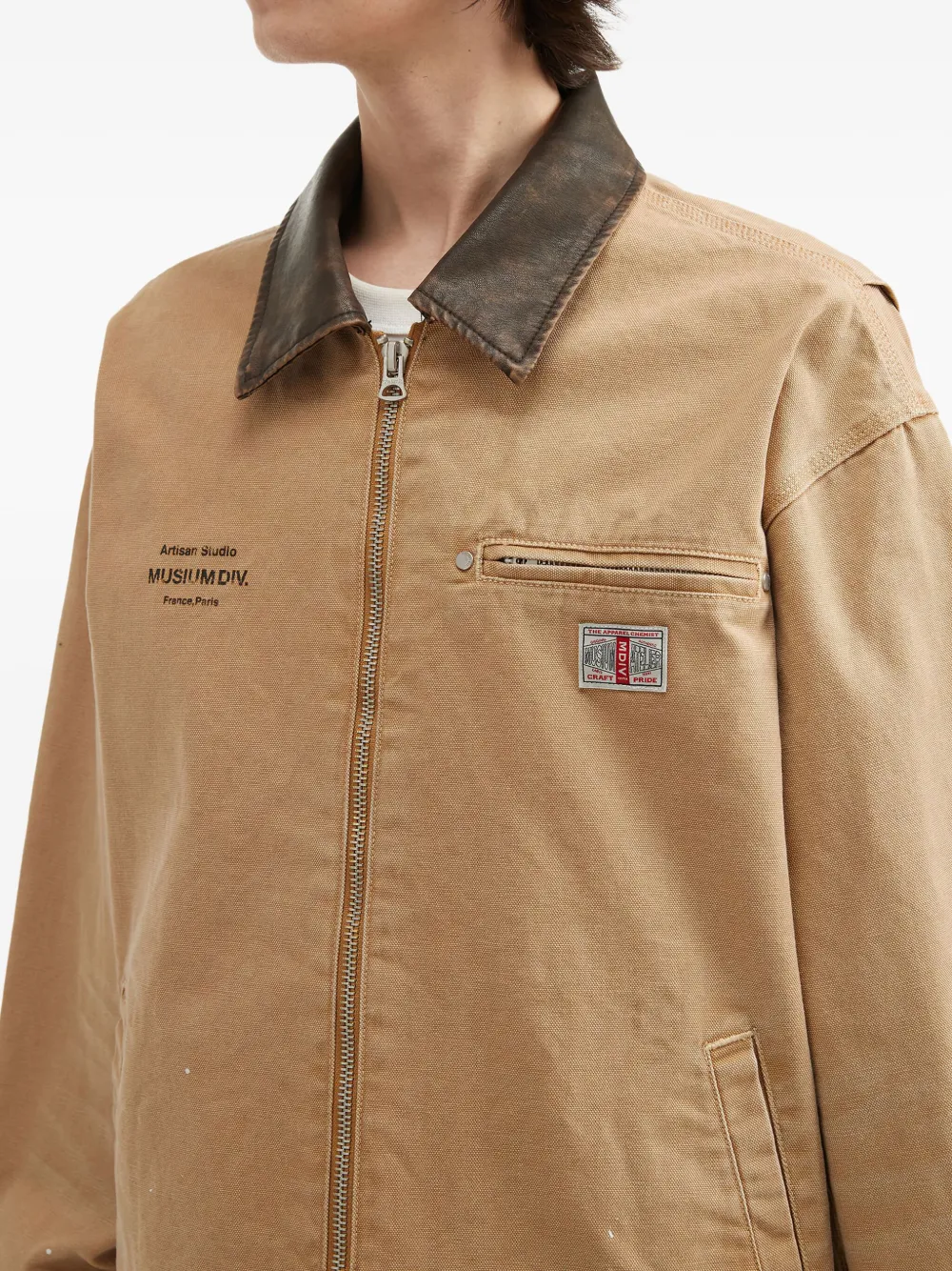 Musium Div. Scarf-charm Work Jacket In Brown