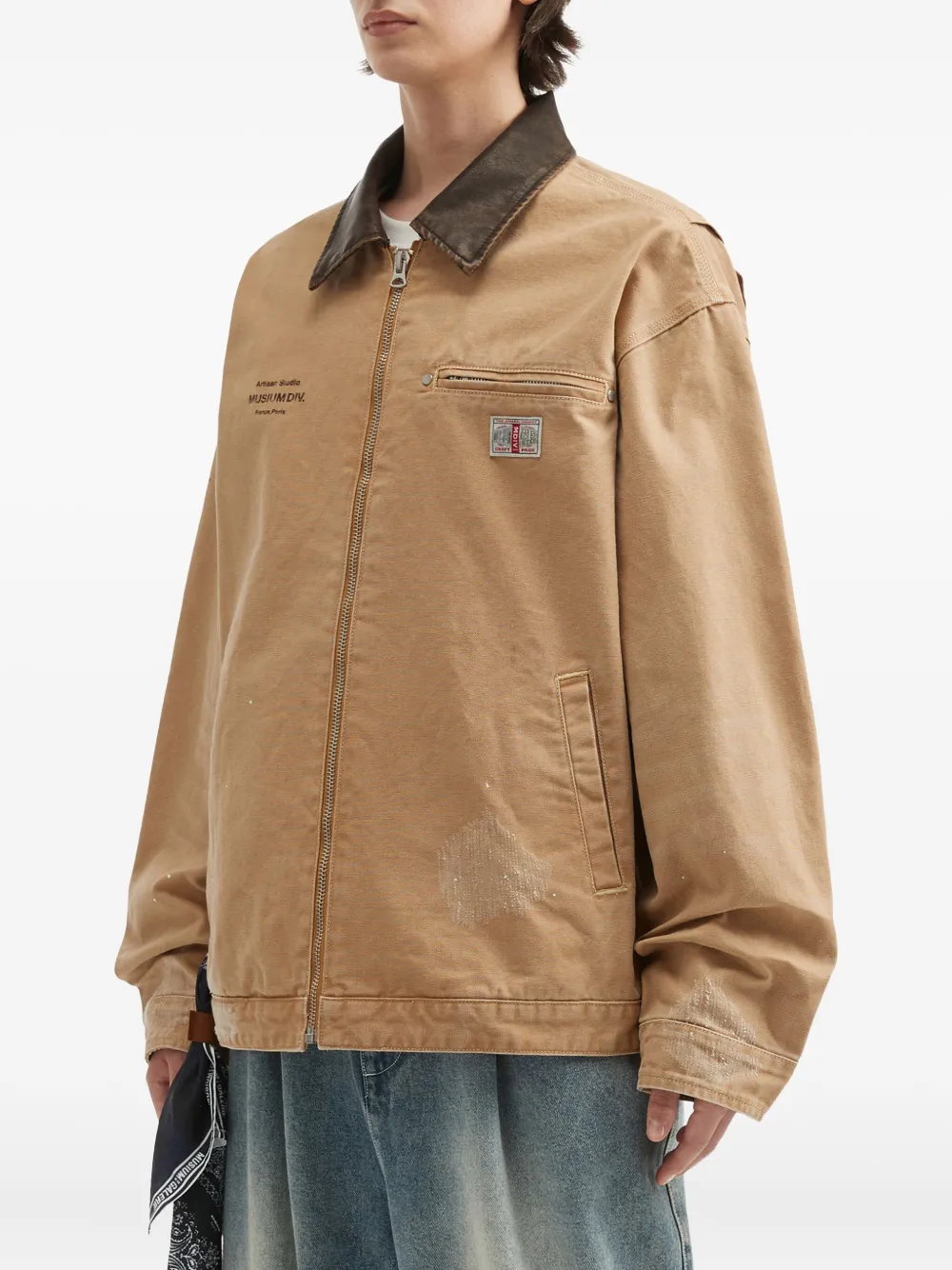 Musium Div. Scarf-charm Work Jacket In Brown