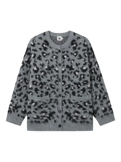 b+ab animal-print front-pockets cardigan
