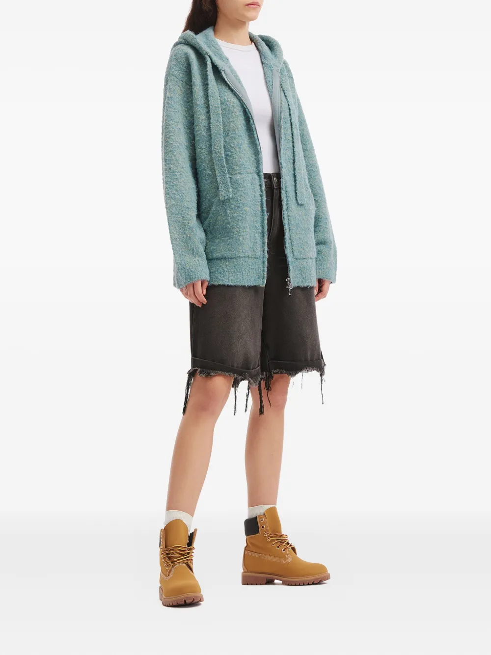 Mini Cream zip-fastening hoodie - Blauw